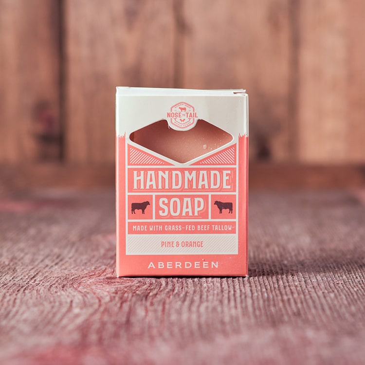 Handmade Beef Tallow Soap | Aberdeen | Pine & Orange